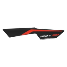 DECAL - ON HEADLIGHT (RIGHT) "PIAGGIO GENUINE PART" 50 GILERA SMT/RCR 2018>BLACK/RED  -2H003069
-