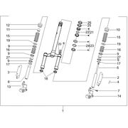 Fourche tube direction   ensemble butee dir