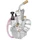 CARBURATEUR TYPE PWK 24 SILVER A BOISSEAU PLAT AVEC POWER JET ENTREE AIR POLI + COUDE TOURNANT + STARTER A TIRETTE -QUALITE PREMIUM- -P2R