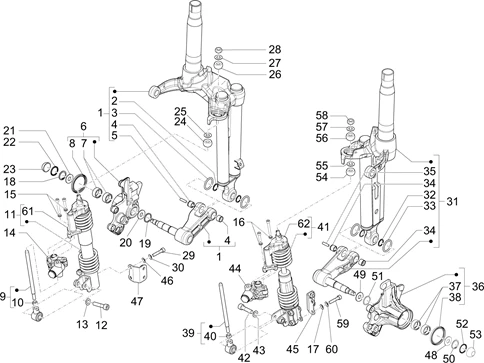 Componenti della forcella (Mingxing)