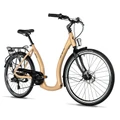 VELO MUSCULAIRE CITY BIKE 26 LEADER FOX EMA 2026 FEMME OR 7V CADRE ALU 17 POUCES (TAILLE ADULTE 165 à 173 cm)