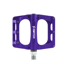 FLAT PEDAL FOR MTB/DOWNHILL/ BMX SWITCH FREERIDE ALUMINIUM PURPLE - thread 9/16 with grips (PAIR) 100x90mm