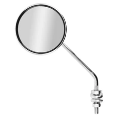 MIRROR FOR BICYCLE-LEFT/RIGHT- NEWTON ROUND SHAPED- CHROME (Ø 75mm) -ADJUSTABLE -ON HANDLEBAR Ø22,2mm - Arm Long. 190mm