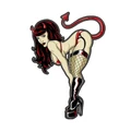 AUTOCOLLANT/STICKER LETHAL THREAT MINI PIN UP PECHERESSE (60x80mm)