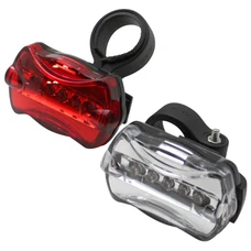 ECLAIRAGE VELO A PILE KIT SUR CINTRE/TIGE DE SELLE P2R A LEDS (KIT 2 PIECES) NOIR