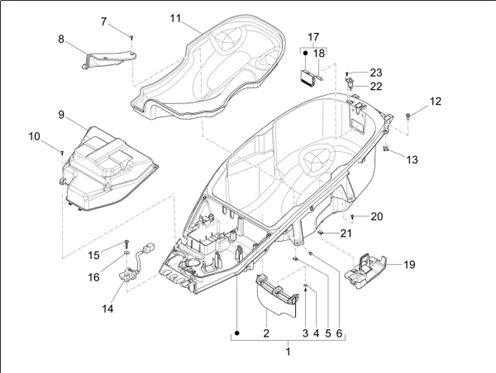Logement casque - Dessous de selle
