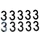 LICENSE PLATE NUMBER FOR MOTORBIKE/SCOOT - 45 mm ALU - TIFLEX - 3 - (SOLD PER 10)