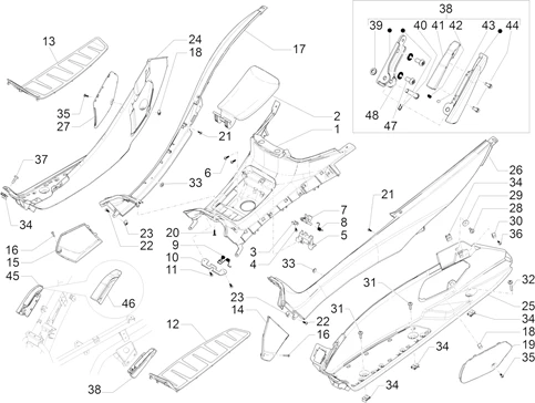 Protection centrale - Repose-pieds