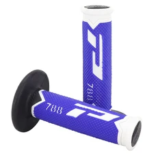 REVETEMENT POIGNEE PROGRIP MOTO OFF ROAD 788 TRIPLE DENSITE BASE BLANC/BLEU/NOIR CLOSED END 115mm (CROSS/MX) (PAIRE)