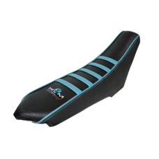 COUVRE/HOUSSE DE SELLE 50 A BOITE KRM PRO RIDE POUR RIEJU 50 MRT 2009> NOIR/BLEU TURQUOISE