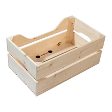 RACKTIME WOODPACKER 2.0 - Wooden box with handle - On rear carrier (49x24x29 cm) - COMPATIBLE  RACKTIME SNAPIT 2.0 SYSTEM