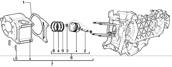 Ensemble cylindre-piston-axe d