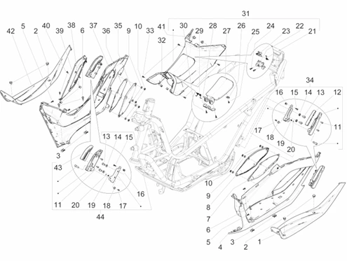 Protection centrale - Repose-pieds