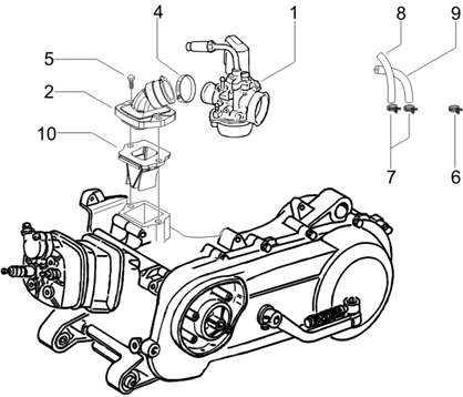 Carburateur complet - Raccord d'admission