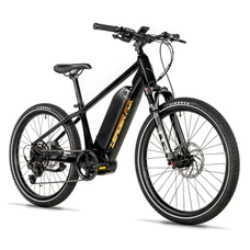 VELO ELECTRIQUE/VAE VTT 24 LEADER FOX WEENY MIXTE NOIR BRILLANT 9V MOTEUR CENTRAL BAFANG M420 36V 80Nm BATTERIE 17,4Ah CADRE 14 POUCES (TAILLE JUNIOR 140 à 148 cm)