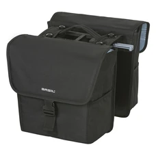 SACOCHE ARRIERE VELO DOUBLE BASIL GO 32L NOIR FIXATION VELCROS SUR PORTE BAGAGE - FIXATION SYSTEME MIK (COMPATIBLE AVEC 157030 INCLUS) (40x16x38cm)