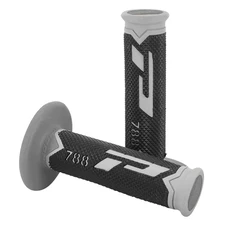 REVETEMENT POIGNEE PROGRIP MOTO OFF ROAD 788 TRIPLE DENSITE BASE COLOR GRIS /NOIR/GRIS FONCE CLOSED END 115mm (CROSS/MX) (PAIRE)