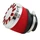 FILTRE A AIR MALOSSI E13 INCLINE 25- D.42 / 50 / 60 mm MOUSSE ROUGE CHROME POUR PHBG/MIKUNI/KEIHIN