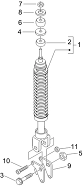 Suspension arrière - Amortisseur/s