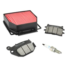 KIT ENTRETIEN MOTO ADAPTABLE HONDA 125 CB R 2018> PLAQUETTE ORGANIQUE (PACK 4 PIECES) -SELECTION P2R PREMIUM