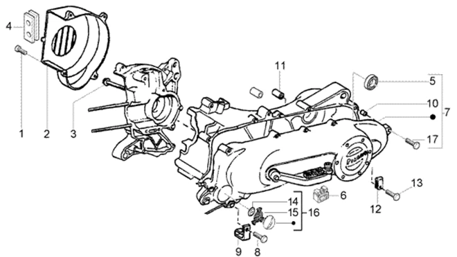 Couvercle transmission-couvercle limaçon