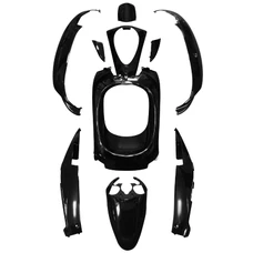 CARROSSERIE/CARENAGE SCOOT ADAPTABLE SYM 50 MIO NOIR BRILLANT (KIT 10 PIECES) -P2R