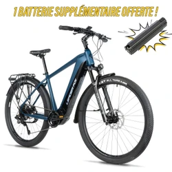 VELO ELECTRIQUE/VAE CITY 28 LEADER FOX BARNET HOMME BLEU 9V MOTEUR CENTRAL BAFANG M510 36V 95Nm BATTERIE 20Ah (19'' - h53cm - TAILLE L - POUR ADULTE DE 183cm à 190cm)