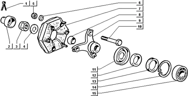 Moyeu-joint elastique roue ar.