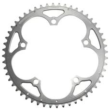 CHANRING FOR ROAD BIKE-5 arms- 52T. Ø135 CAMPAGNOLO -OUTER- SILVER -ALUMINIUM- 7075 STRONGLIGHT (SQUARE TAPPERED) 9/10 Speed