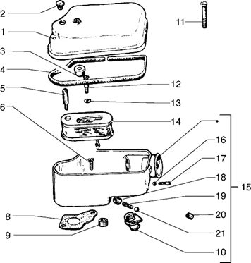 Pieces composant le filtre a air