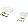 CONNECTEUR ELECTRIQUE PLASTIQUE 2 FICHES (2 COSSES PLATES MALES + 2 COSSES PLATES FEMELLES) -P2R