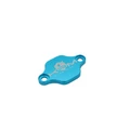OBTURATEUR POMPE A HUILE 50 A BOITE KRM PRO RIDE POUR MINARELLI 50 AM6/DERBI 50 SENDA, GPR ALU CNC BLEU TURQUOISE (MODELE REVERSIBLE)