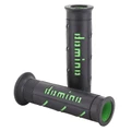 GRIP -  DOMINO ORIGINAL- ON ROAD A250 BLACK/GREEN OPEN END (PAIR) 120-125 mm.
