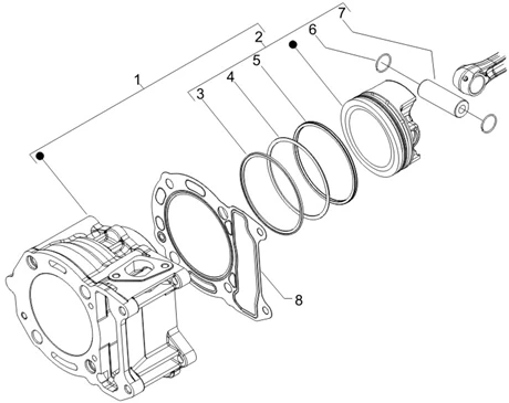 Groupe cylindre-piston-axe