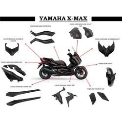 FAIRINGS/BODY PARTS FOR MAXISCOOTER YAMAHA 125-300-400 XMAX 2018> GLOSS BLACK -P2R- 15 PARTS KIT