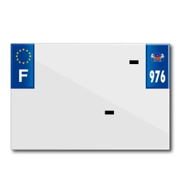 BANDE PLAQUE MOTO 210x145 POUR PVC AVEC RAISON SOCIALE DEP.976/EURO (VENDU A L'UNITE)