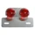 LICENSE PLATE HOLDER +TAIL LIGHT UNIVERSAL REPLAY (ON PLATE) ROUND SHAPED -RED/SILVER ** (L 171mm / H 30mm / Wd 105mm) **