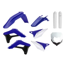 CARROSSERIE/CARENAGE MOTO ENDURO SHERCO 125, 250 SE-R 2017>2023, 250, 450 SEF-R 2017>2023 BLEU/BLANC/NOIR (COULEUR OEM) (KIT PLASTIQUES 9 PIECES)  -POLISPORT-
