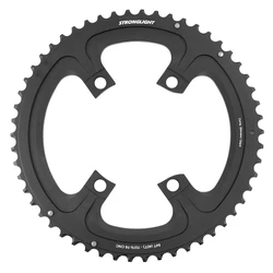 PLATEAU ROUTE 4BRA D.110 POUR SHIMANO R9200/8100/7100 STRONGLIGHT DOUBLE 54DTS EXTERIEUR NOIR (POUR INTERIEUR 40DTS) NON FILETE - EPAISSEUR mm 12V. PRENDRE REF POUR KIT INTRAVIS