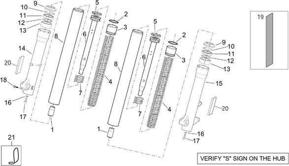 Fourche showa   tiges,fourreaux