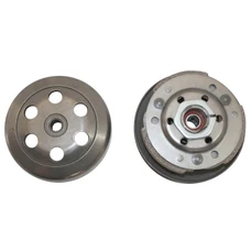 EMBRAYAGE SCOOT ADAPTABLE PEUGEOT 50 TKR, TREKKER, SPEEDFIGHT/PIAGGIO 50 ZIP 2T ET 4T, TYPHOON, NRG, FLY 2T ET 4T, VESPA LX 2T ET 4T/GILERA 50 STALKER, RUNNER -DIAM 107- AVEC CLOCHE -P2R