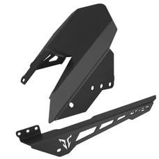 LECHE ROUE/GARDE BOUE AR MOTO ADAPTABLE AVEC PROTEGE CHAINE POUR YAMAHA 700 MT-07 2014> ALU CNC ANODISE NOIR AVEC MOTIF  -AVOC-