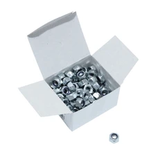 ECROU 6 PANS NYLSTOP/FREIN  M8  (BOITE DE 100 PIECES)  (816000)  -ALGI-