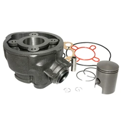 CYLINDRE 50 A BOITE ADAPTABLE MINARELLI 50 AM6 2000>/MBK 50 X-POWER, X-LIMIT/YAMAHA 50 TZR, DTR/PEUGEOT 50 XPS/RIEJU 50 RS1/BETA 50 RR/APRILIA 50 RS 2000>2005 -P2R FONTE AVEC PISTON GRAPHITE