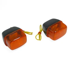 TURN SIGNAL FOR SCOOT MBK 50 BOOSTER 1990>2003/YAMAHA 50 BWS 1990>2003 - FRONT - ORANGE CARBON (PAIR) ** - -REPLAY