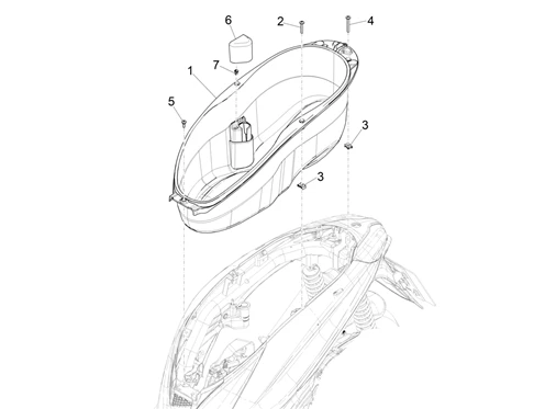 Logement casque - Dessous de selle