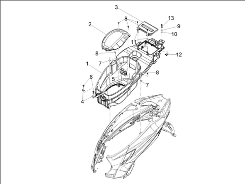 Logement casque - Dessous de selle