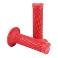 REVETEMENT POIGNEE DOMINO MOTO OFF ROAD D100 ROUGE CLOSED END AVEC LOCK ON 116-125mm DOUBLE CABLES (LIVREE AVEC 4 BAGUES) (PAIRE)