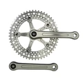 CHAINSET FOR ROAD BIKE- VINTAGE FORGED ALUMINIUM - 170mm SILVER - CHAINRINGS 52/42T. Ø 144 (TAPERED SQUARE 107mm)