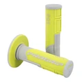 REVETEMENT POIGNEE PROGRIP MOTO OFF ROAD 801 DOUBLE DENSITE BASE GRIS/JAUNE CLOSED END 115mm (CROSS/MX) (PAIRE)